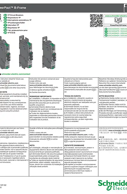 schneider施耐德PowerPacT B-Frame 1P 断路器